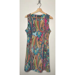 Tommy Hilfiger Pink Paisley Sleeveless Knit Travel Dress Size M